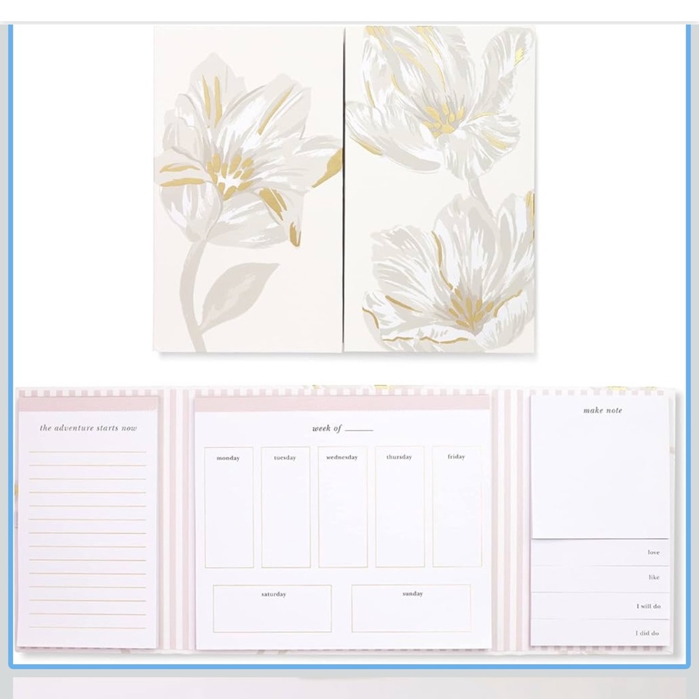 New Kate Spade Growing Tulips PadFolio